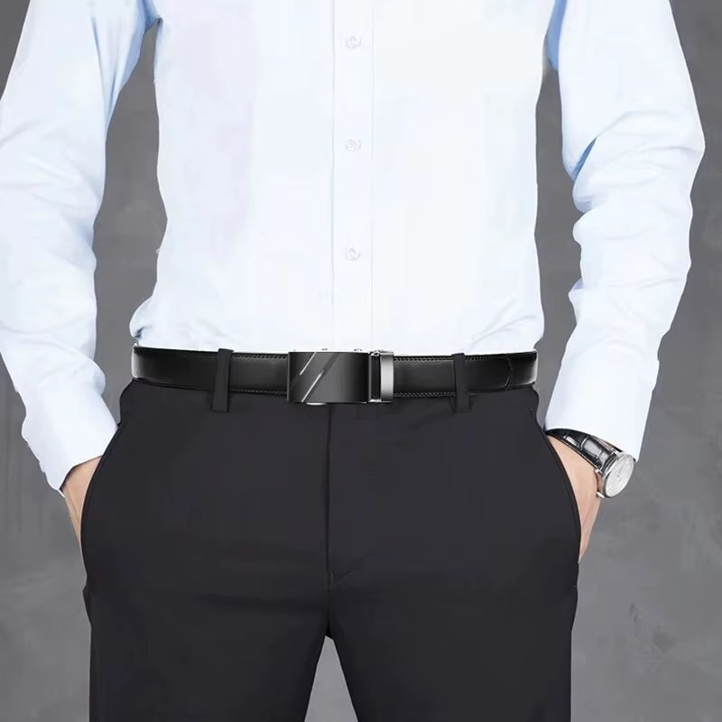 Fashion Business Men'S Belt Genuine Luxury Brand Belt Metal Buckle Belt High-Quality PU Leather Soft Belt with Cargo Pants Jeans