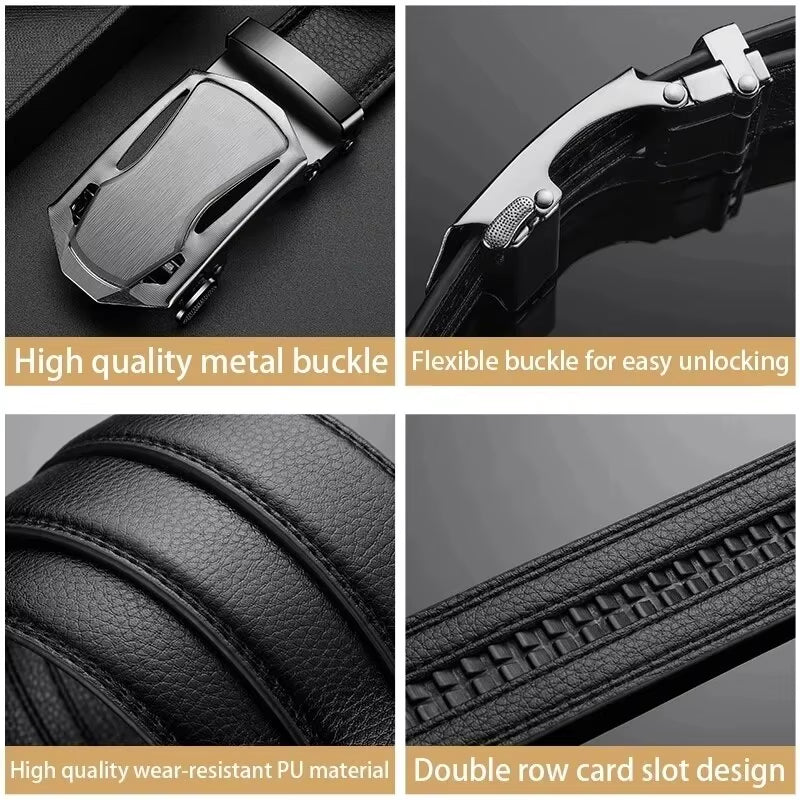 Fashion Business Men'S Belt Genuine Luxury Brand Belt Metal Buckle Belt High-Quality PU Leather Soft Belt with Cargo Pants Jeans
